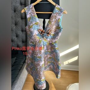 Pinko Multicolor Floral Backless Dress